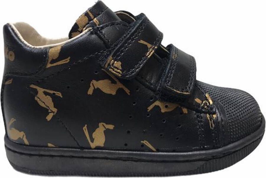 Falcotto velcro's bumper gouden konijn lederen sneakers Star zwart - Foto 1