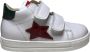 Falcotto velcro's croco rode ster lederen sneaker Sasha wit - Thumbnail 2