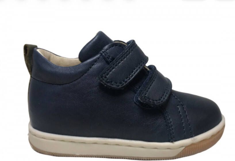 Falcotto velcro's lederen sneakers Haley Navy Groen