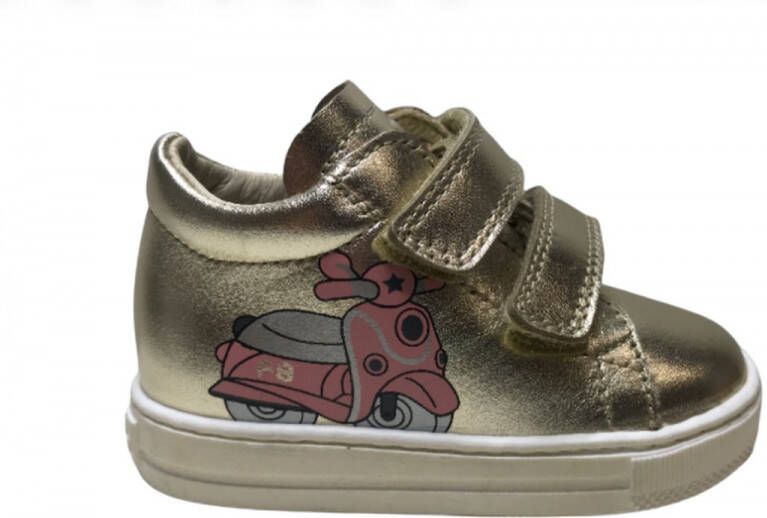 Falcotto velcro's roze vespa lederen sneakers Avispa Goud