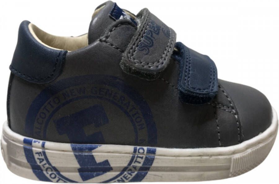 Falcotto velcro's super generation lederen sneakers Abdon Grijs Navy