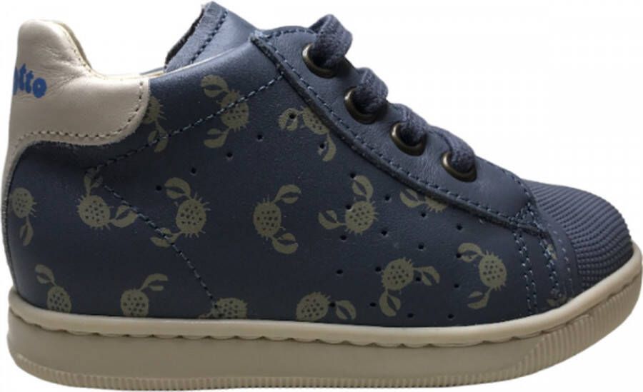 Falcotto veter rubberen neus krab lederen sneakers Moon blauw