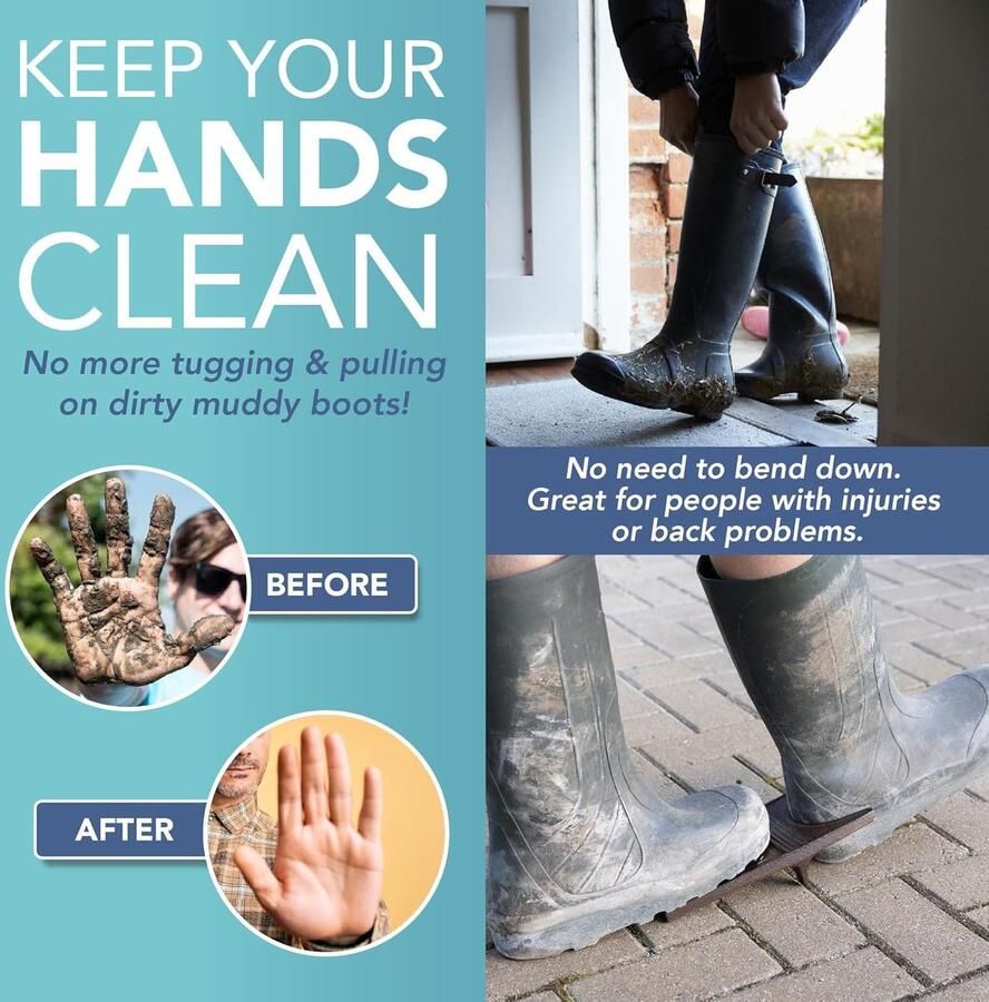 Fa u Zware Rustieke Welly Boot Remover Laarzen & Regenlaarzen Roestbestendige Welly Trekkingshendel met Boot Schraper Groeven (1kg)