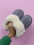 FashionForMe Fluffy Sloffen Pantoffels Grijs - Thumbnail 2