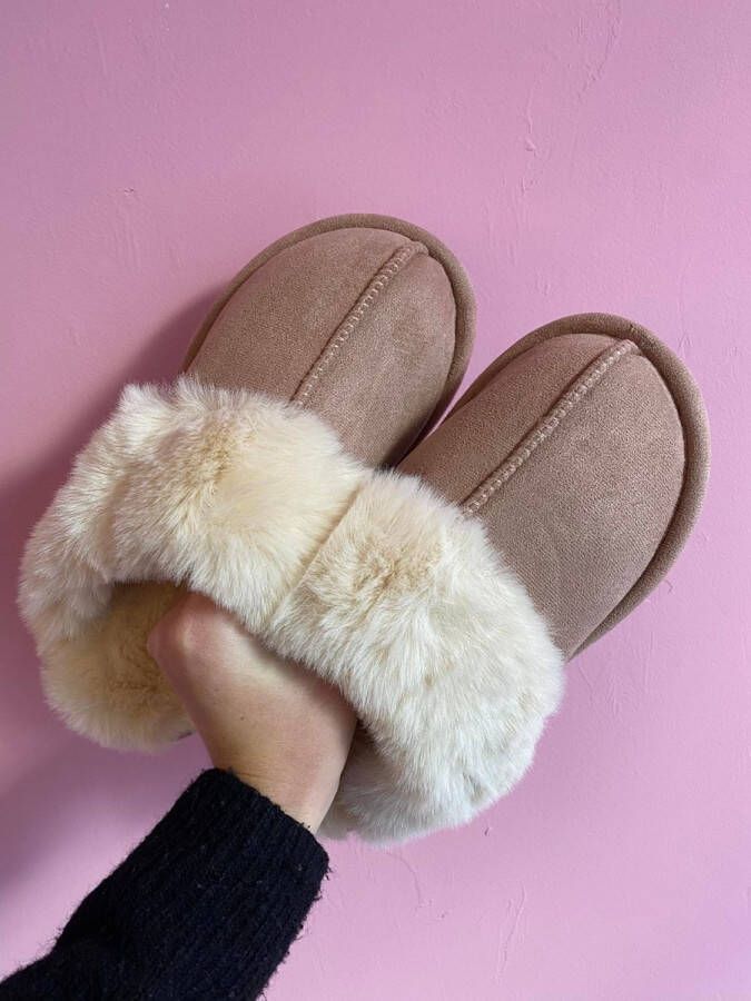 FashionForMe Fluffy Sloffen Pantoffels Grijs