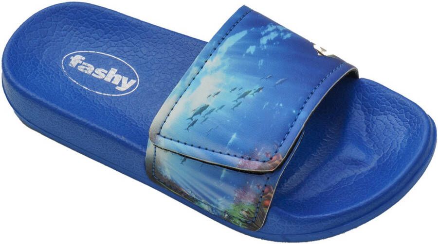 Fashy Badslipper Sidney Blauw met Klittenband