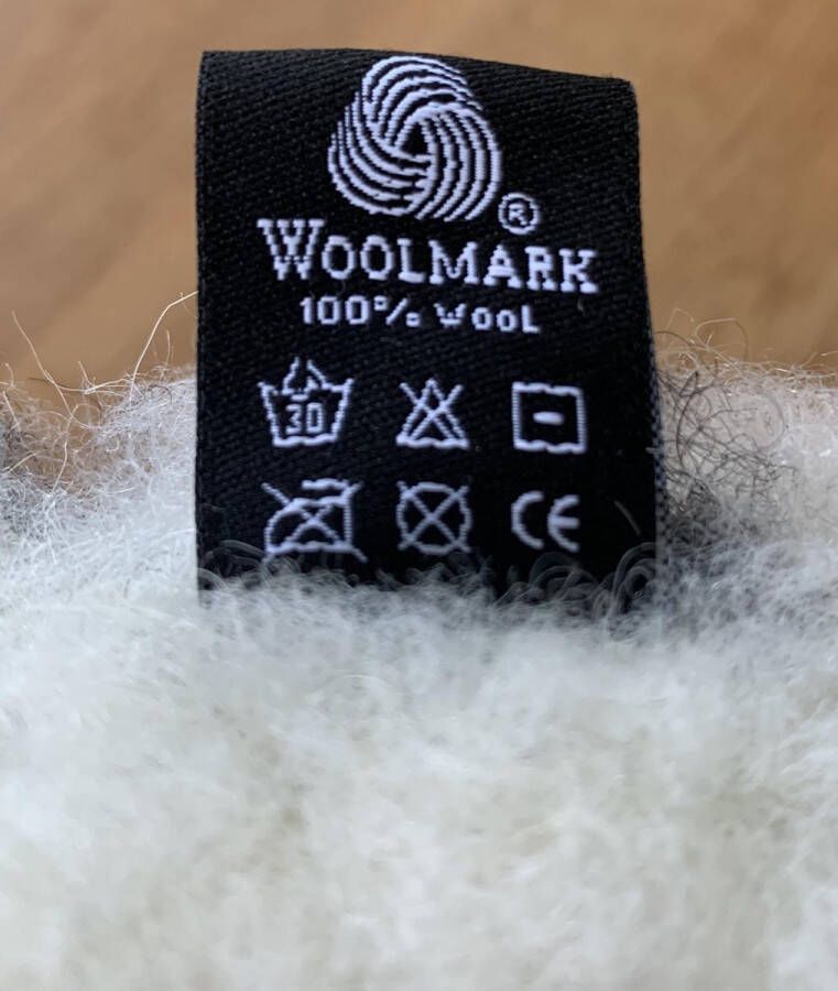 Fast wool Wollen sloffen laars model zwart wit