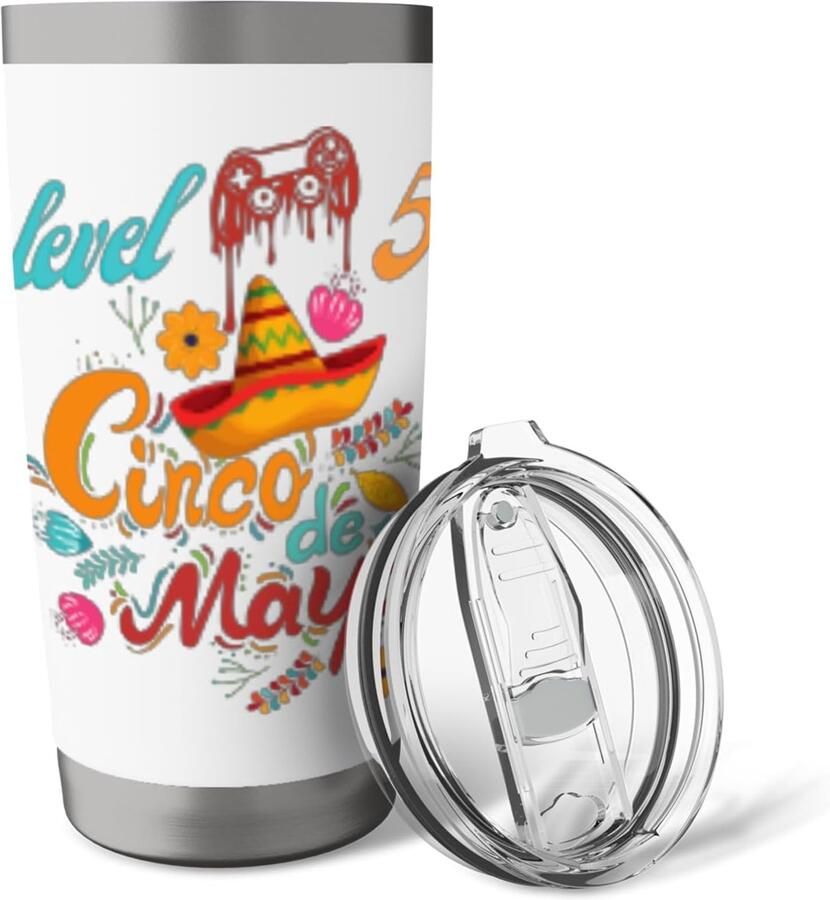 Feestbeker voor Cinco de Mayo dubbelwandig roestvrij staal