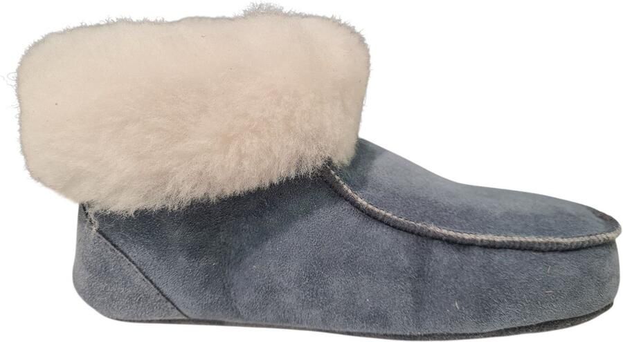 Fellhof 3101 Blauw Grijs Uniseks Pantoffels Lamswol Blauw Grijs