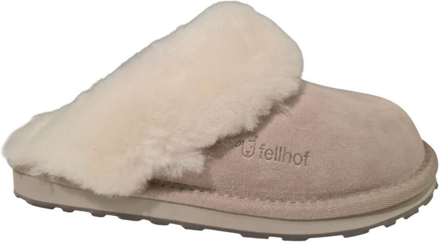 Fellhof Primo pantoffels dames grijs lamswol lamsleer warme pantoffels wollen pantoffels sloffen ademend antislip zool