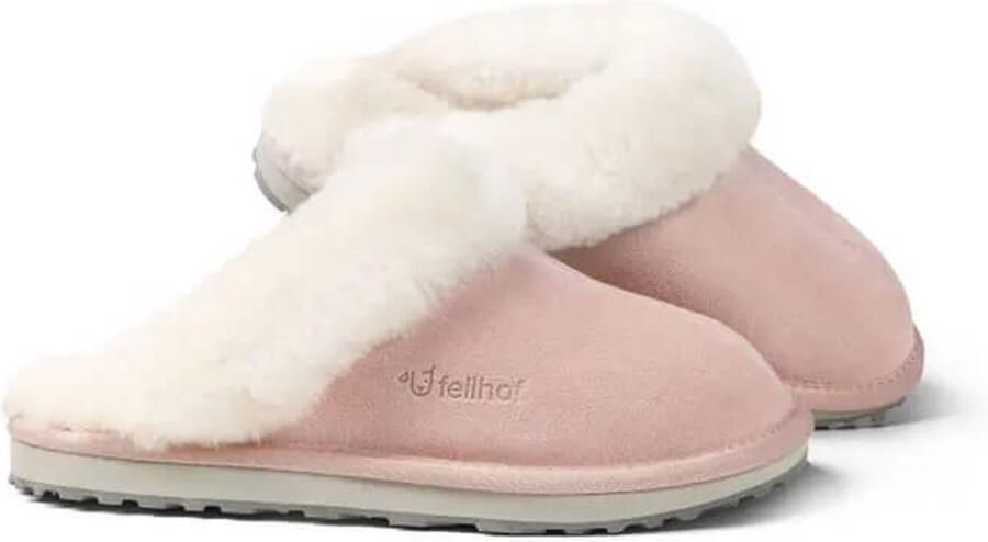 Fellhof Primo pantoffels dames roze lamswol lamsleer warme pantoffels wollen pantoffels sloffen ademend antislip zool - Foto 1