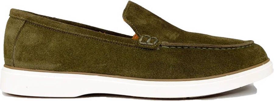 Maglieriapelle Ferro Shoes Suède Loafer DINO Groen Echt leder Handgemaakt