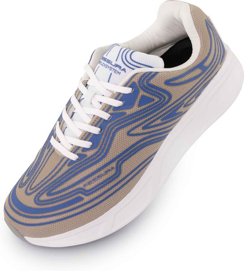 Fessura Unisex schoenen wmns runflex 01 canvas land inkt wit rookgrijs