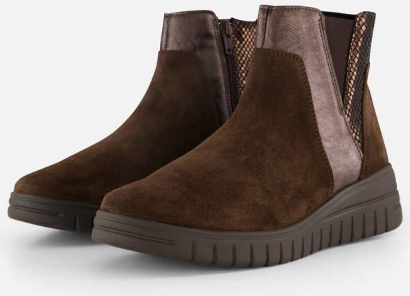 Feyn Enkellaarsjes bruin Suede