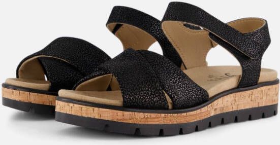 Feyn Mia01 Sandalen zwart Leer