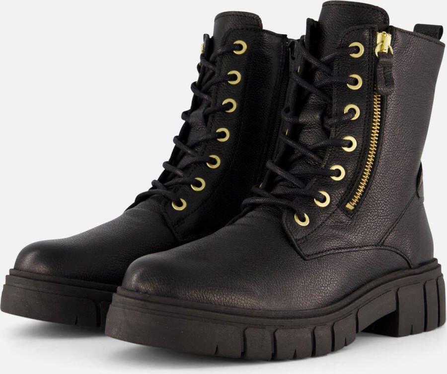 Feyn Paige29 Veterboots zwart Leer