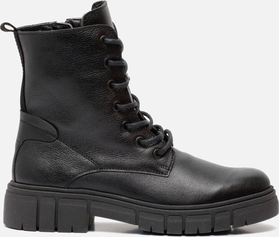 Feyn Veterboots Zwart Leer 172511 Dames