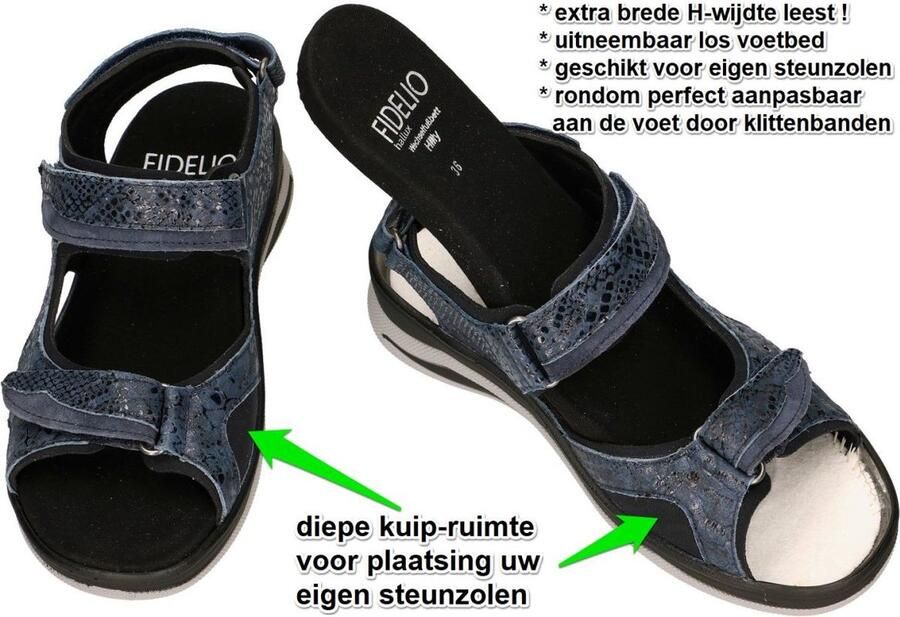 Fidelio Hallux -Dames blauw donker sandalen - Foto 2