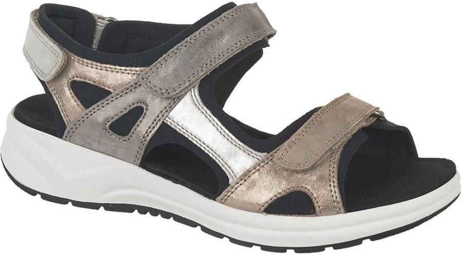 Fidelio Sandaal Hallux Hawaii Klittenband Los Voetbed H 646017-24 Mat Metallic Combi