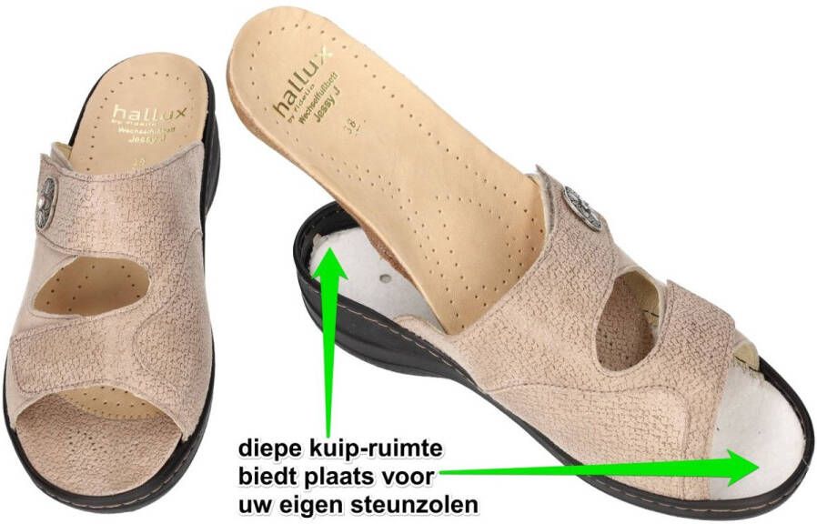 Fidelio Hallux -Dames beige slippers & muiltjes