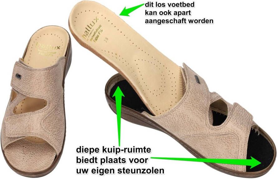 Fidelio Hallux -Dames beige slippers & muiltjes