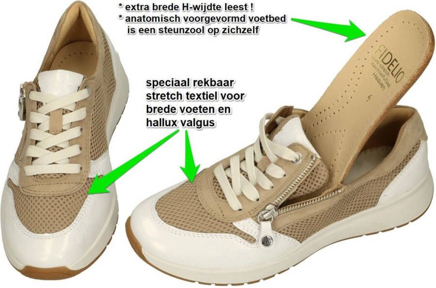 Fidelio Hallux -Dames beige sneakers