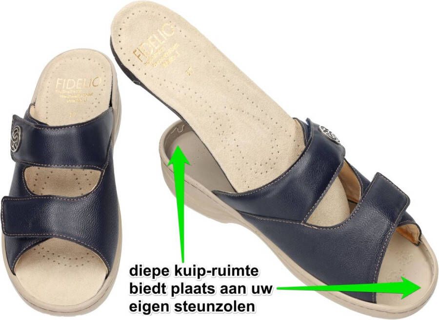 Fidelio Hallux -Dames blauw donker slippers & muiltjes