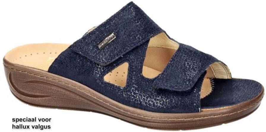 Fidelio Hallux -Dames blauw donker slippers & muiltjes