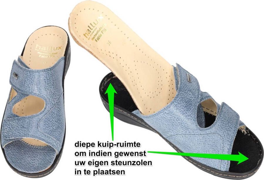 Fidelio Hallux -Dames blauw licht slippers & muiltjes