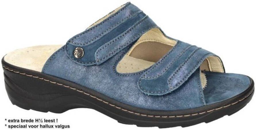 Fidelio Hallux -Dames blauw slippers & muiltjes