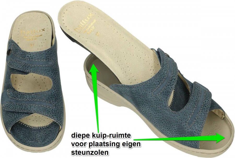 Fidelio Hallux -Dames blauw slippers & muiltjes