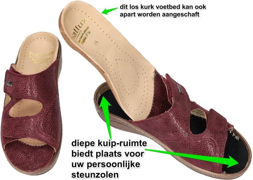 Fidelio Hallux -Dames bordeaux slippers & muiltjes