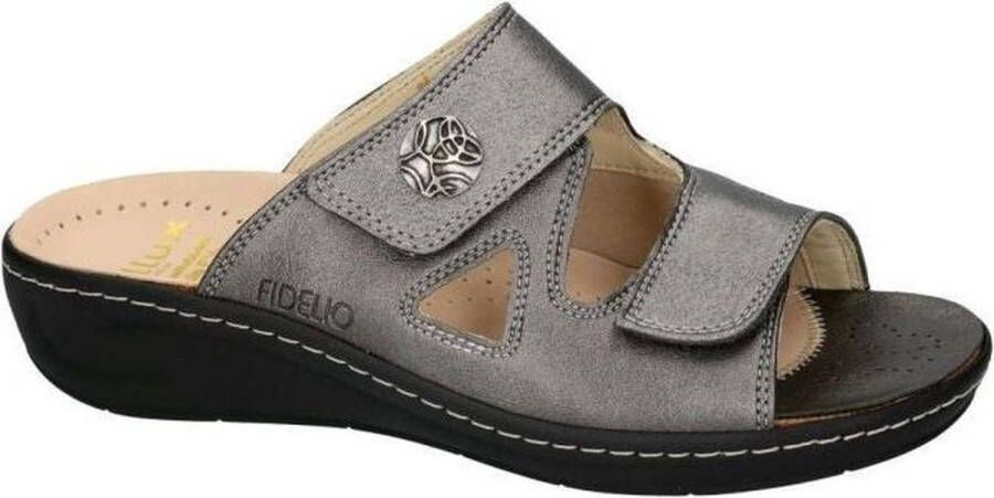 Fidelio Hallux -Dames grijs donker slippers & muiltjes