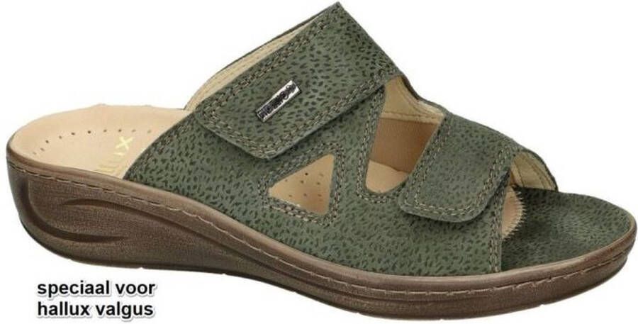 Fidelio Hallux -Dames groen donker slippers & muiltjes