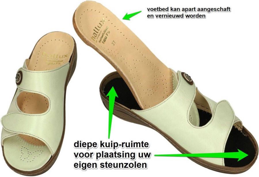 Fidelio Hallux -Dames groen licht slippers & muiltjes