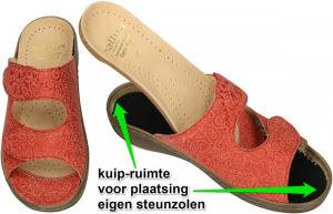 Fidelio Hallux -Dames koraalrood slippers & muiltjes