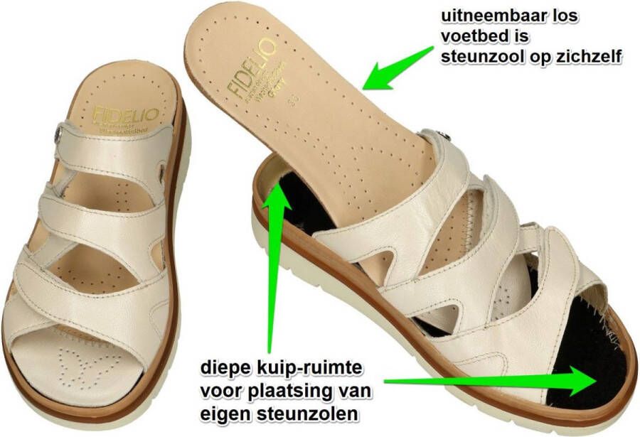 Fidelio Hallux -Dames off-white-crÈme-ivoorkleur slippers & muiltjes