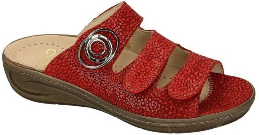 Fidelio Hallux -Dames rood slippers & muiltjes