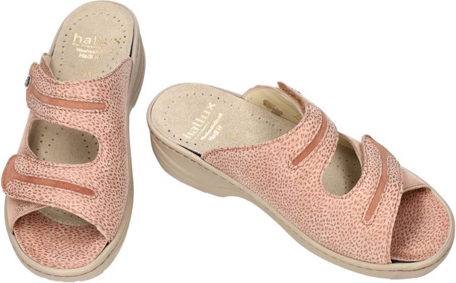 Fidelio Hallux -Dames roze-goud metallic slippers & muiltjes