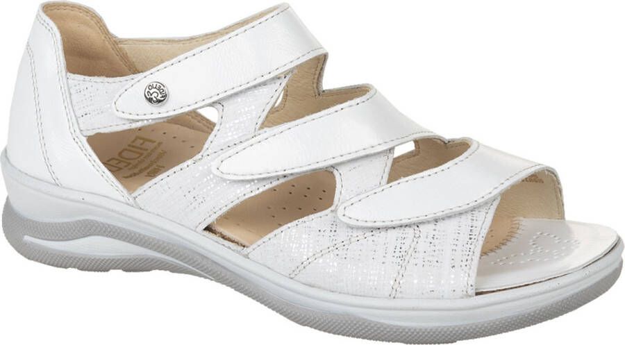 Fidelio Hallux Dames Witte Sandalen Dichte Hiel