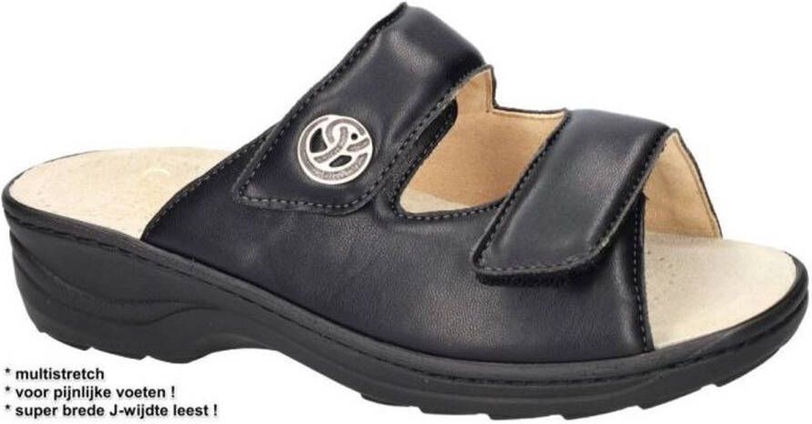 Fidelio Hallux -Dames zwart slippers & muiltjes