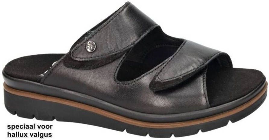Fidelio Hallux -Dames zwart slippers & muiltjes