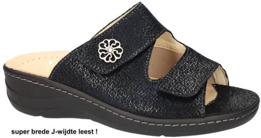 Fidelio Hallux -Dames zwart slippers & muiltjes