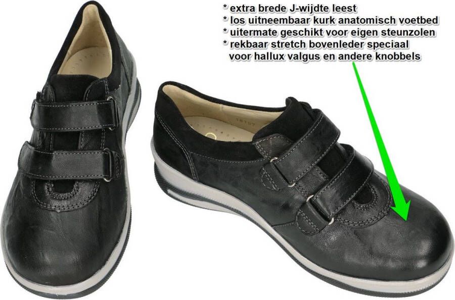 Fidelio Hallux -Dames zwart sneakers