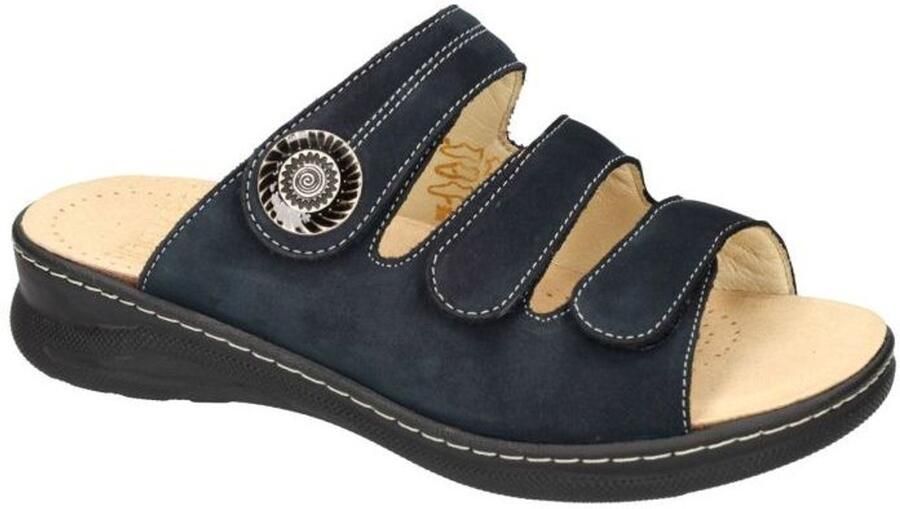 Fidelio Hallux -Dames blauw donker slippers & muiltjes