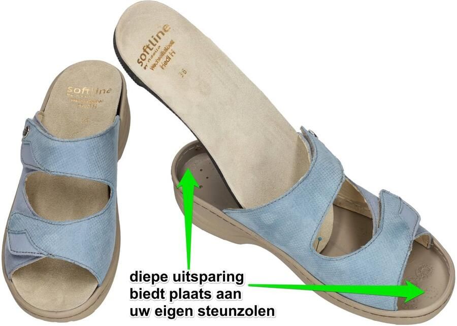 Fidelio Hallux -Dames blauw licht slippers & muiltjes