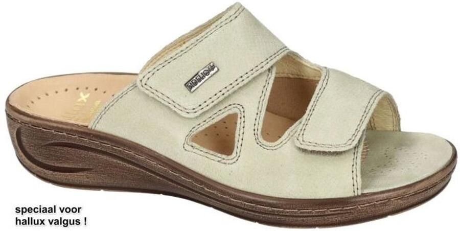 Fidelio Hallux -Dames groen licht slippers & muiltjes