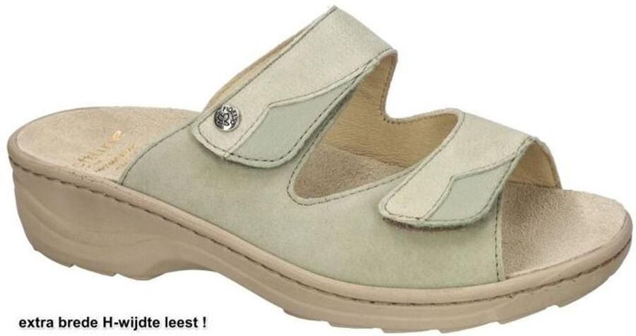 Fidelio Hallux -Dames groen licht slippers & muiltjes
