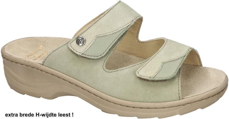 Fidelio Hallux -Dames groen licht slippers & muiltjes