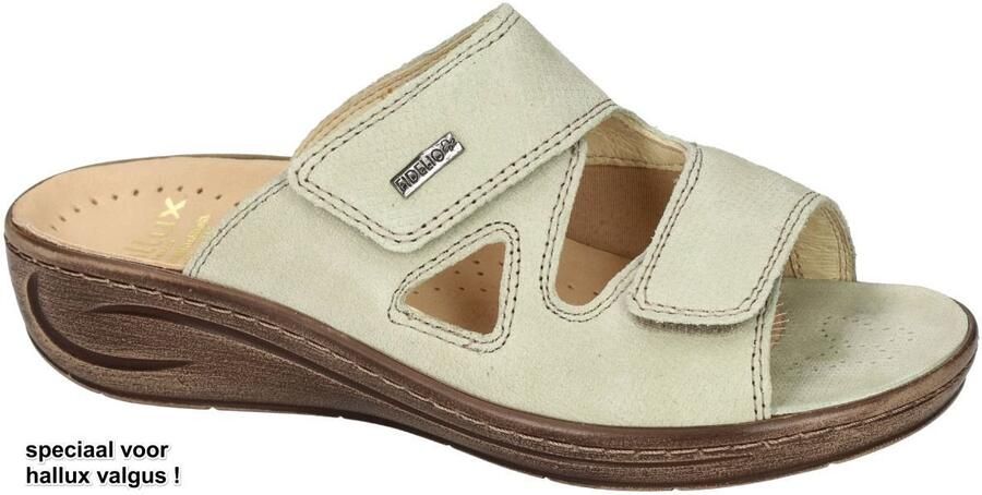 Fidelio Hallux -Dames groen licht slippers & muiltjes